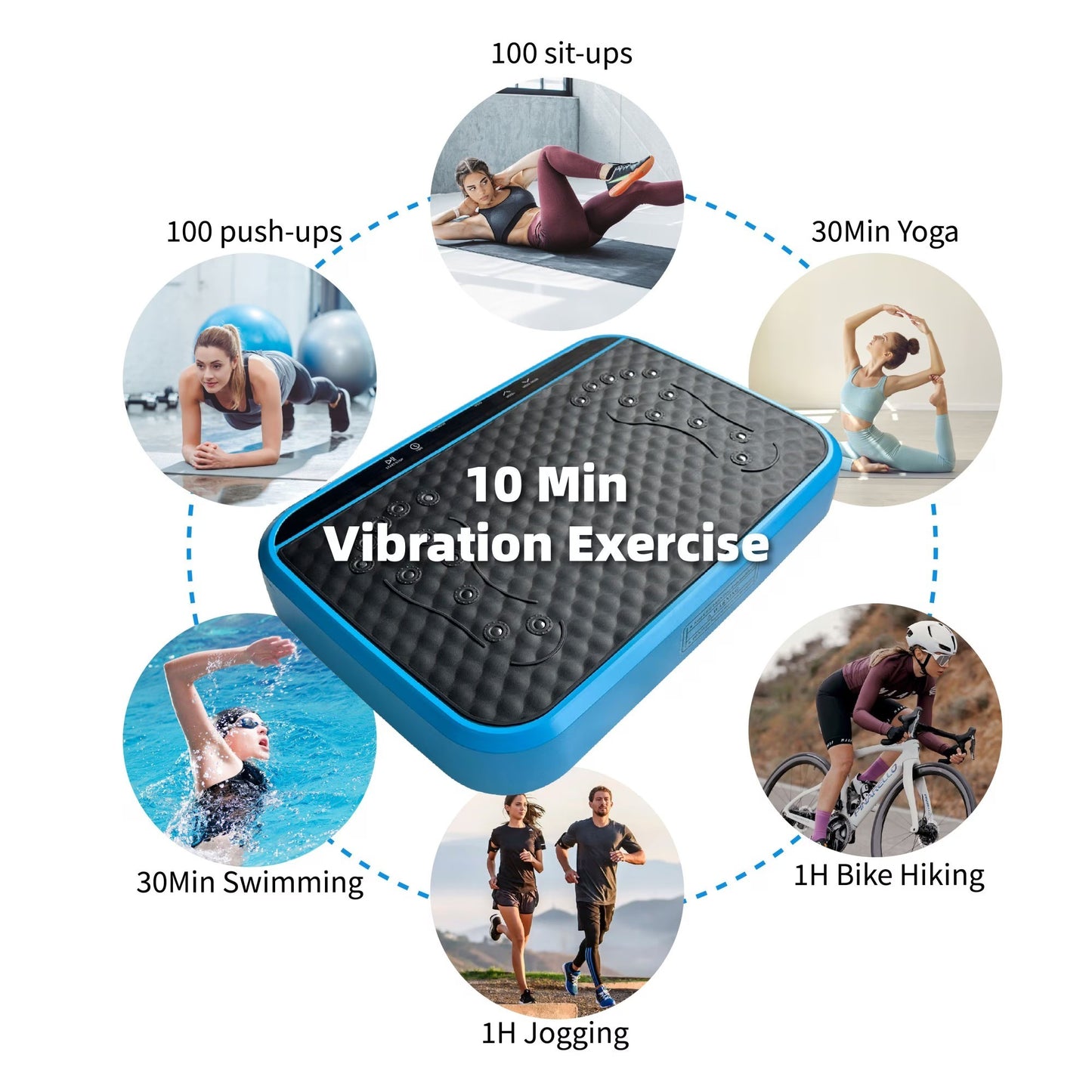 Vibration Plate Exercise Machine, Whole Body Fitness Platform For Lymphatic Drainage, Vibrating Shaker Board With 120 Speed Levels, Weight Loss And Fat Burner Workout Equipment