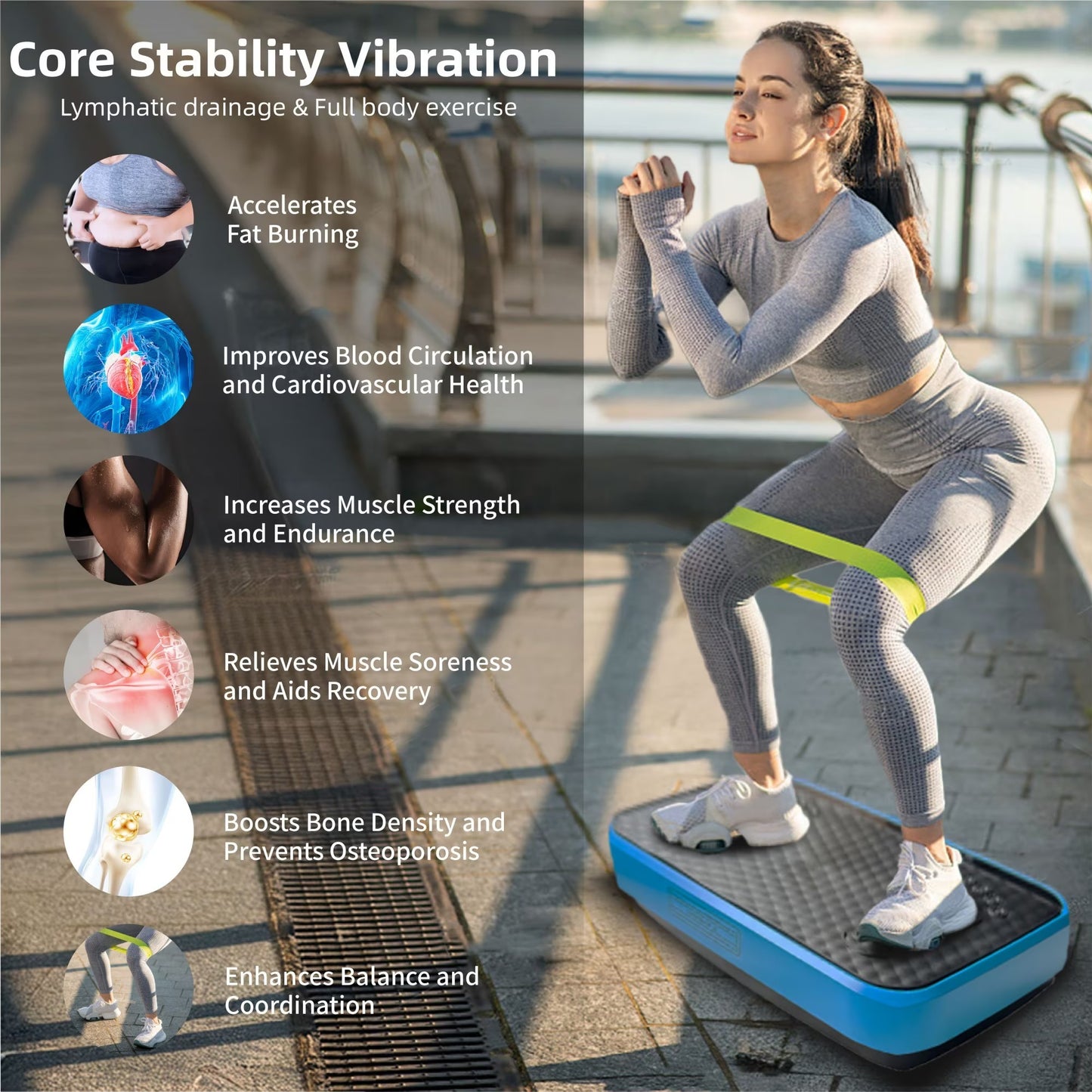 Vibration Plate Exercise Machine, Whole Body Fitness Platform For Lymphatic Drainage, Vibrating Shaker Board With 120 Speed Levels, Weight Loss And Fat Burner Workout Equipment