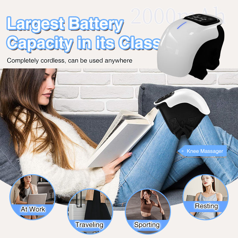 Smart Knee Massager With Heat Vibration 3D Air Compression-Portable Pain Relief