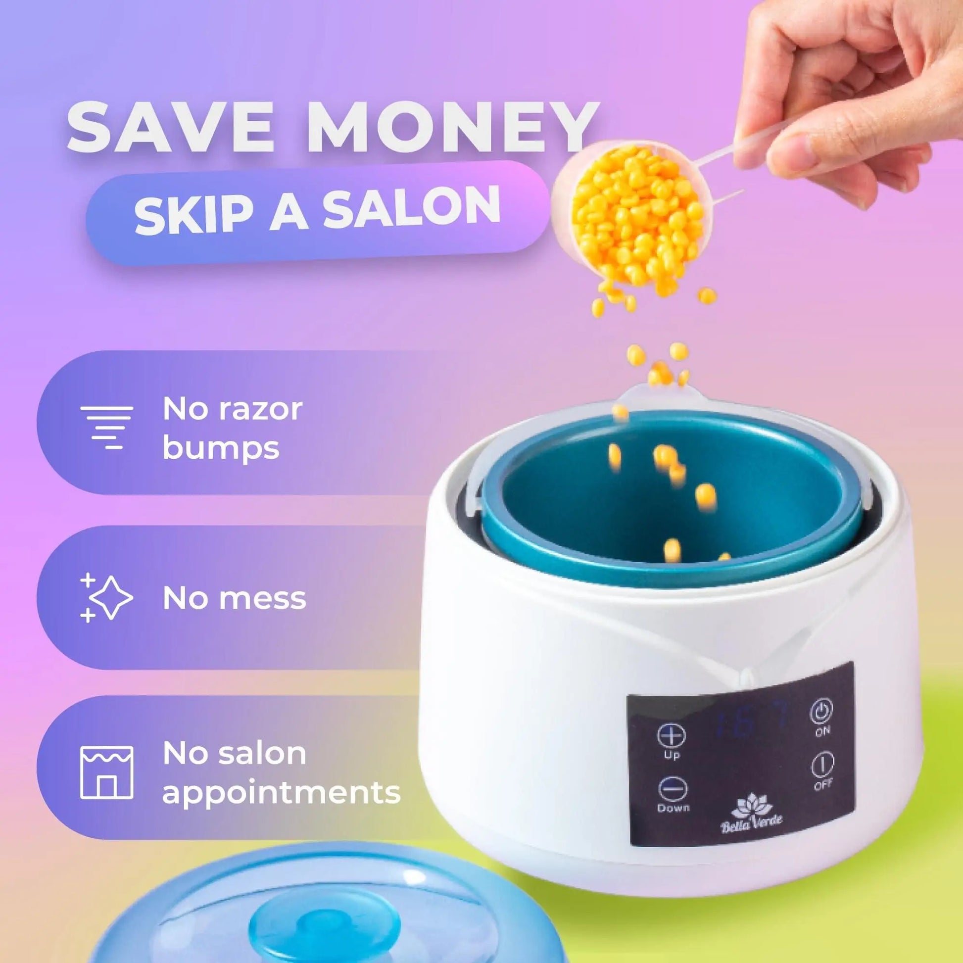 DB Hard Wax Kit for Women Men Effective Home Hair Removal Depilatory Wax Pot with Wax Warmer for Face Legs Eyebrows Body Bikini-2