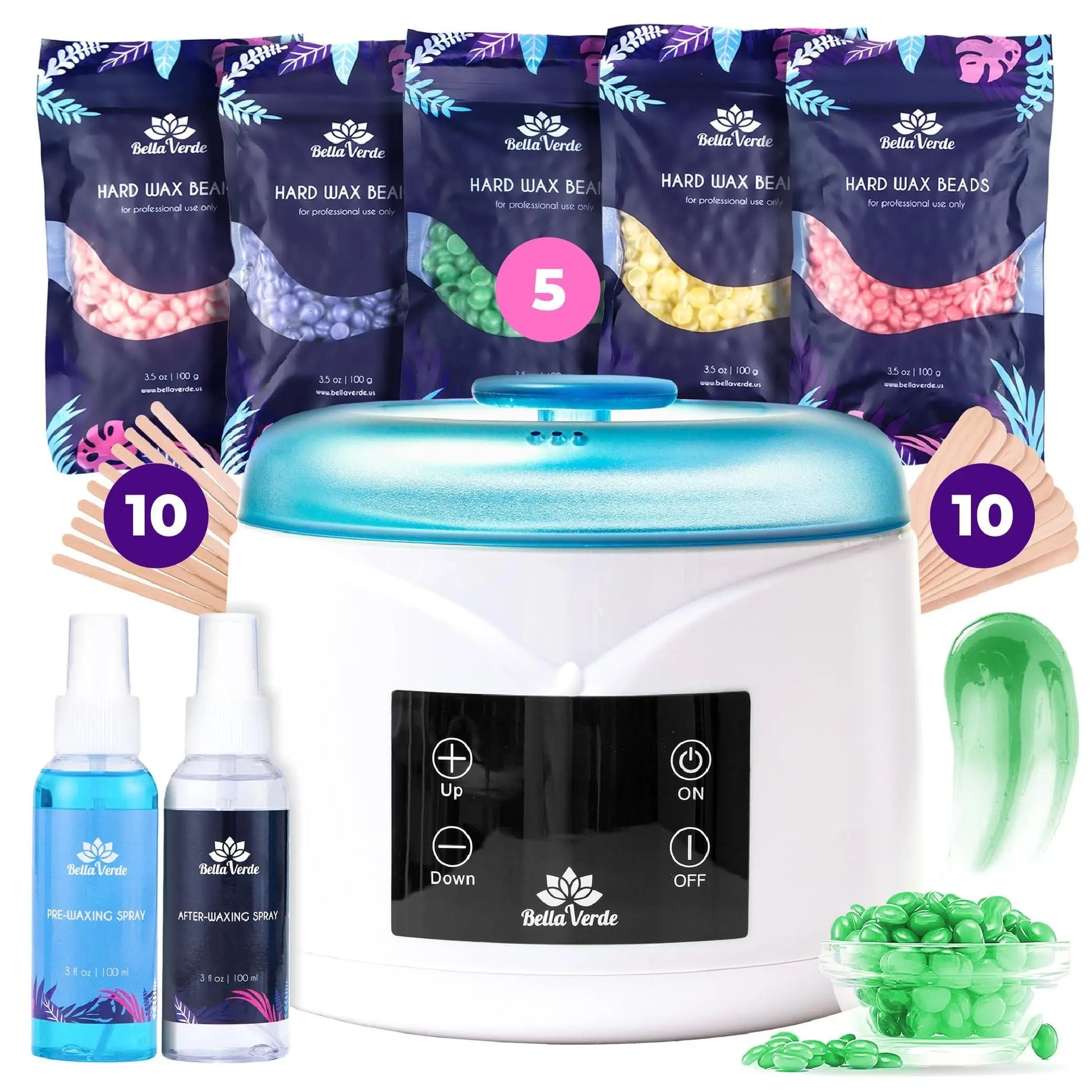 DB Hard Wax Kit for Women Men Effective Home Hair Removal Depilatory Wax Pot with Wax Warmer for Face Legs Eyebrows Body Bikini-0