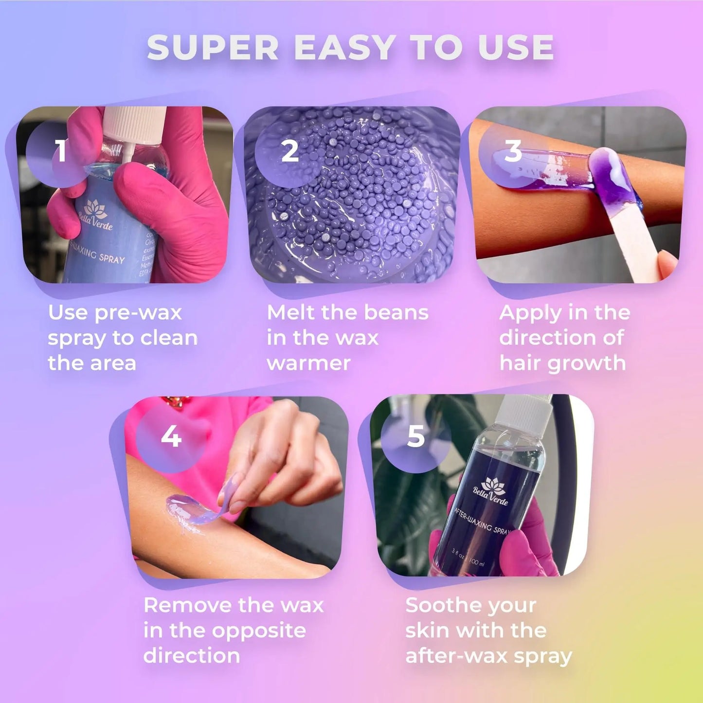 DB Hard Wax Kit for Women Men Effective Home Hair Removal Depilatory Wax Pot with Wax Warmer for Face Legs Eyebrows Body Bikini-4