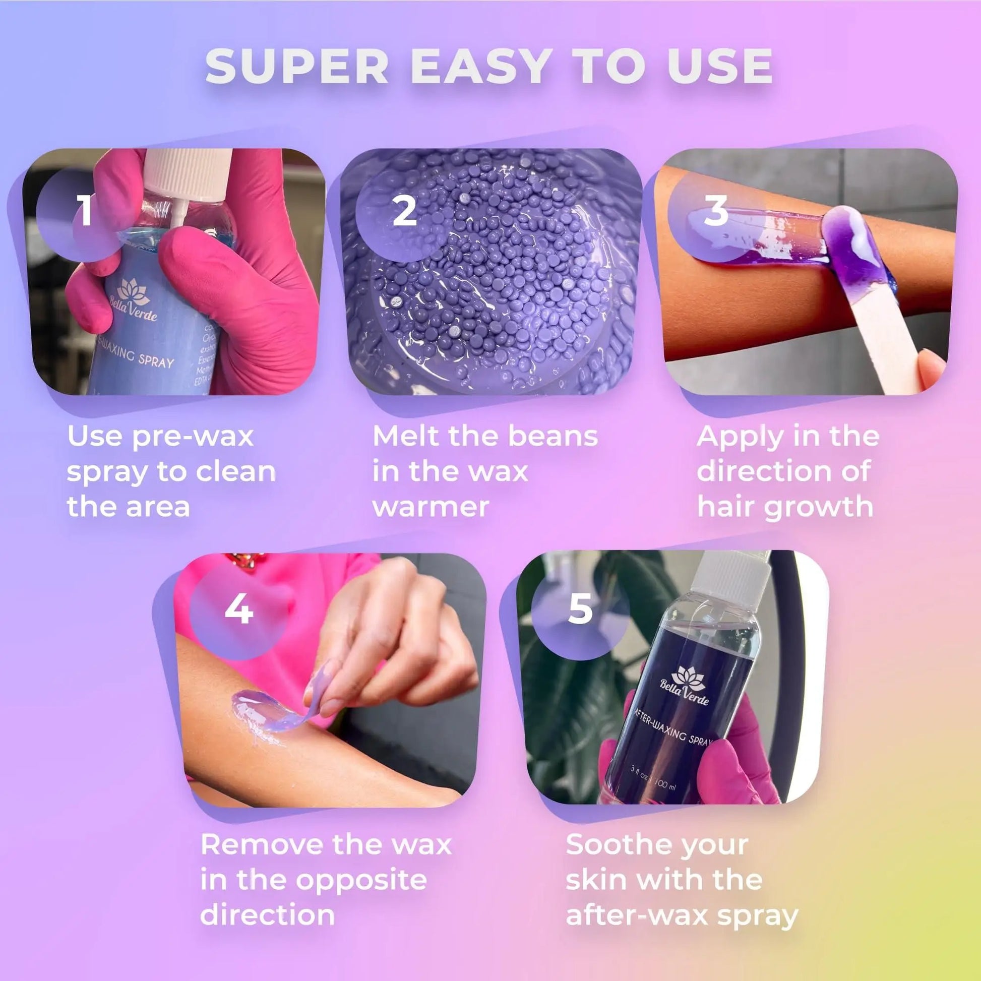 DB Hard Wax Kit for Women Men Effective Home Hair Removal Depilatory Wax Pot with Wax Warmer for Face Legs Eyebrows Body Bikini-4