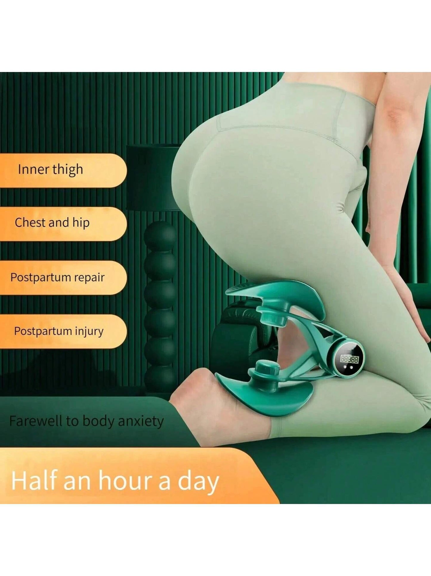 Inner Thigh Exerciser And Pelvic Floor Kegel Trainer With Resistance Bands And LED Counter