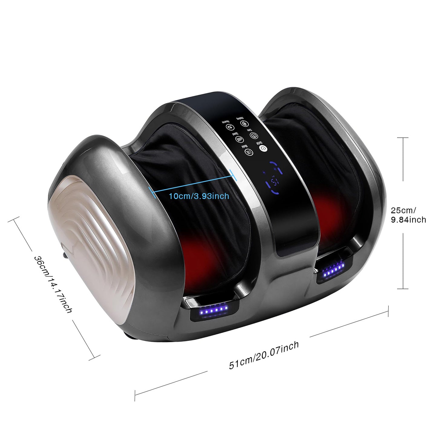 Professional Foot Massager With Heat & Kneading - 4 Auto Modes, Adjustable Speed, Calf & Sole Relaxation, Shiatsu Reflexology For Home,Office Use