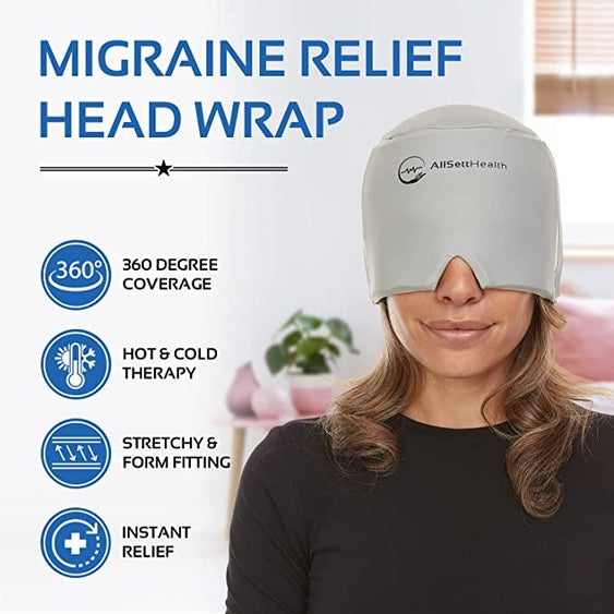 Migraine Relief Cap Ice Head Wrap, Headache Hat