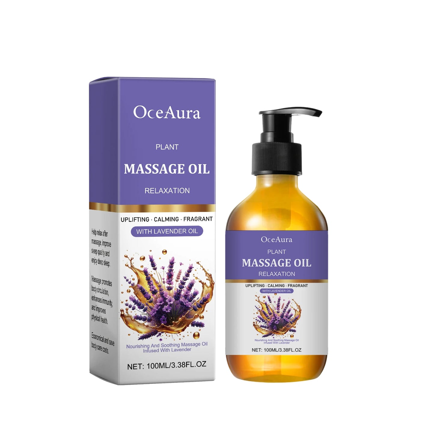 OceAura Lavender Essential Oil for Body Massage Gently Soothes and Moisturizes Skin Easily Absorbs Fragrance-0
