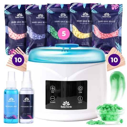 DB Hard Wax Kit for Women Men Effective Home Hair Removal Depilatory Wax Pot with Wax Warmer for Face Legs Eyebrows Body Bikini-0