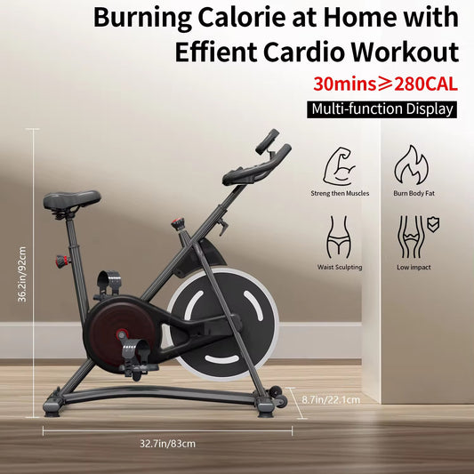 The Bike Machine for Home Cardio Gym is an ideal choice for individuals seeking a reliable and efficient workout solution. Designed with sleek black aesthetics, this stationary bike offers a comfortable and stable riding experience,