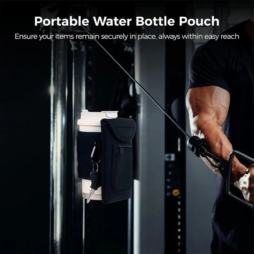 Non Slip Magnetic Gym Water Bottle Bag With Phone Pocket Magnetic Fitness Sling Bag Portable Magnetic Water Bottle Carrier Bag