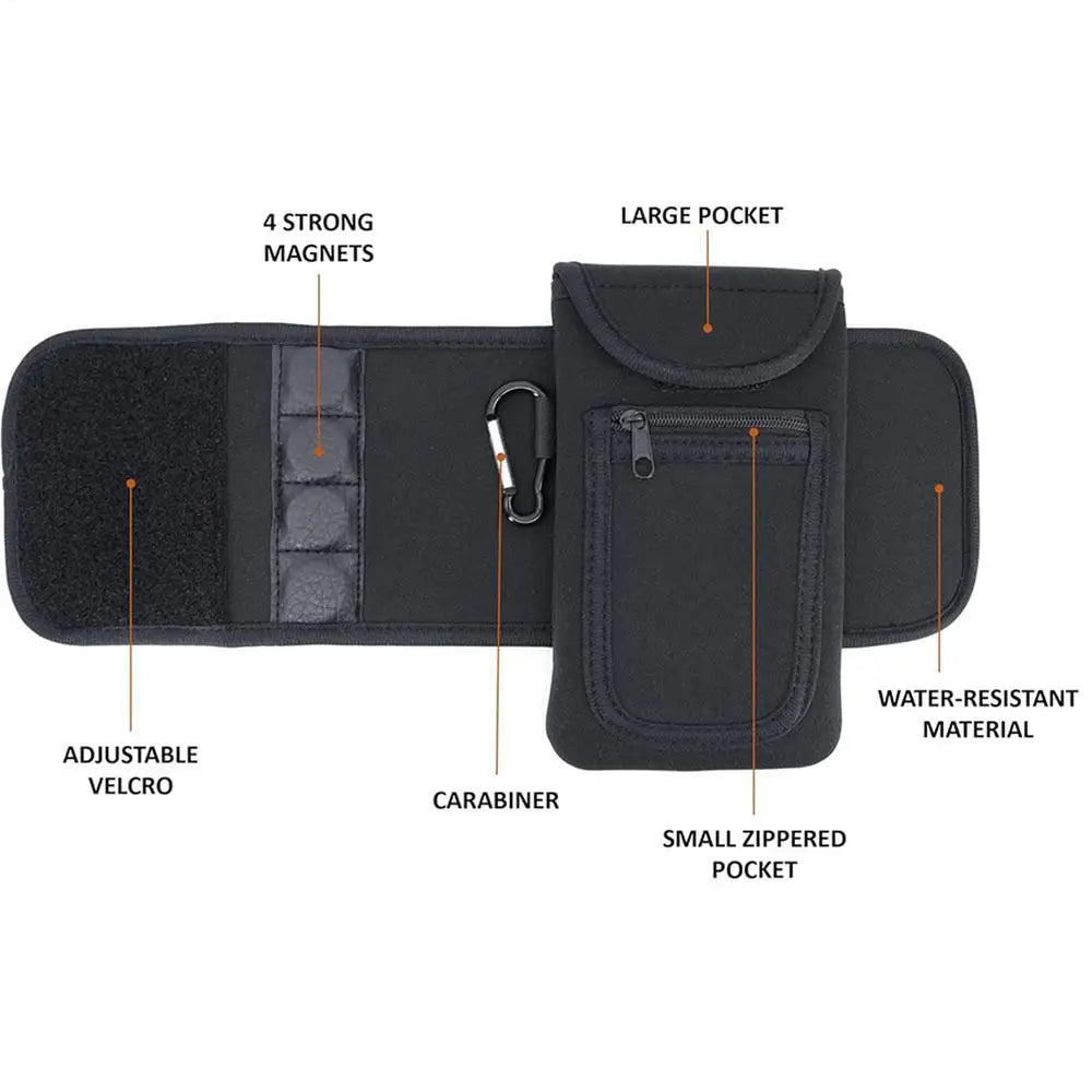 Non Slip Magnetic Gym Water Bottle Bag With Phone Pocket Magnetic Fitness Sling Bag Portable Magnetic Water Bottle Carrier Bag