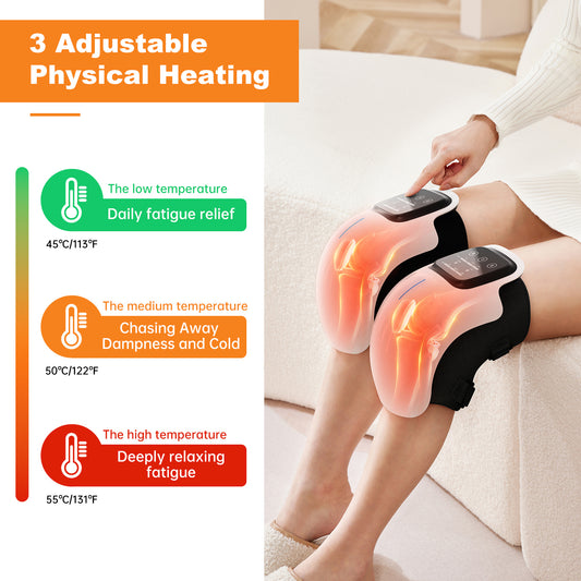 Smart Knee Massager With Heat  Vibration 3D Air Compression-Portable Pain Relief