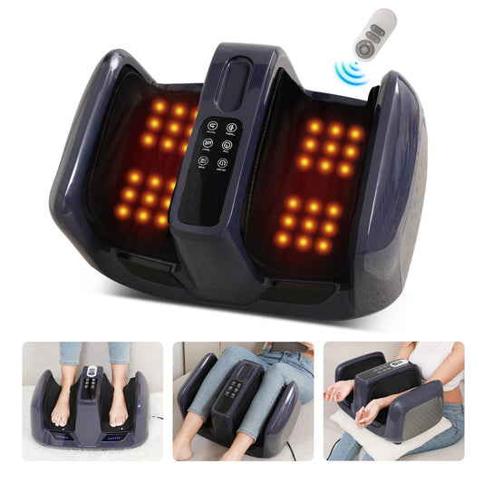 Professional Foot Massager With Heat & Kneading - 4 Auto Modes, Adjustable Speed, Calf & Sole Relaxation, Shiatsu Reflexology For Home,Office Use