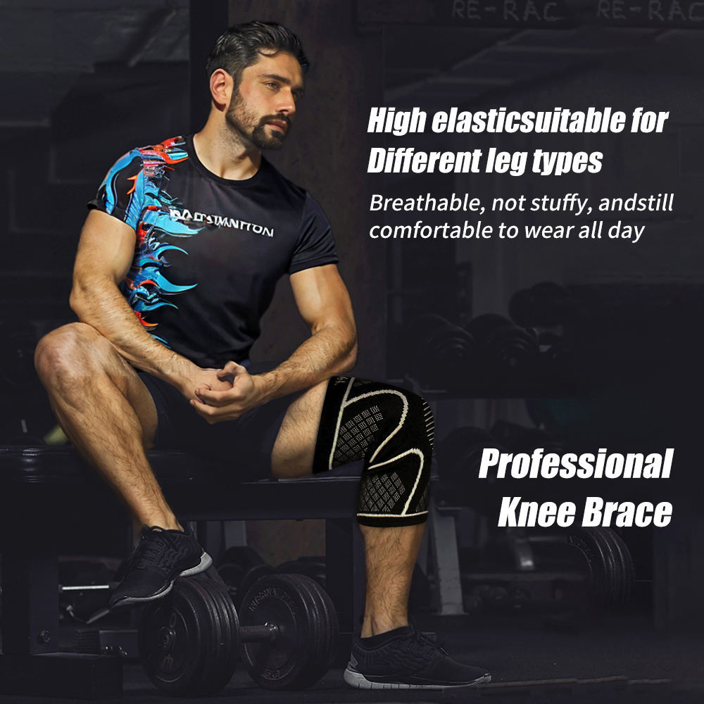 1 Pair Copper Knee Pads Ultimate Shock-Absorbing Gear For Men & Women Superior Knee Support For Sports Yoga Fitness Basketball