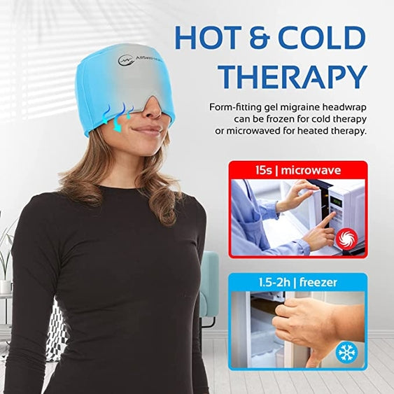 Migraine Relief Cap Ice Head Wrap, Headache Hat